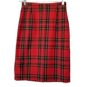 O'Neill of Dublin Red Striped 100% Wool Pencil Skirt Size 6P
